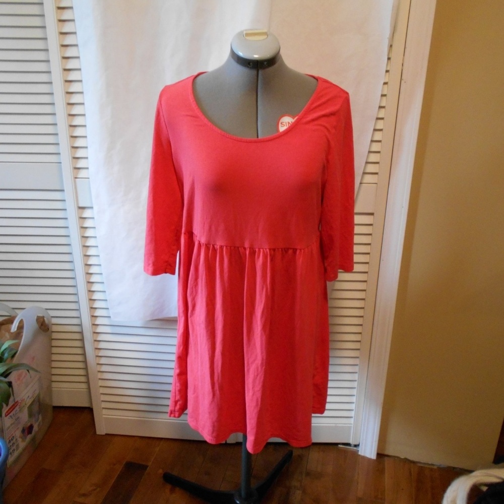 Garnet Hill Green Cotton Dress Size L